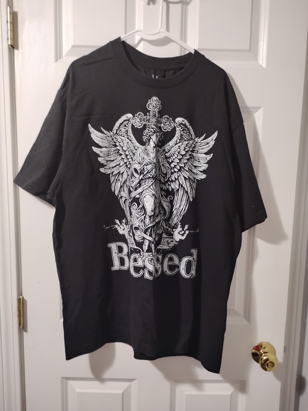 La Familia Blessed Graphic Black Men's Crew Neck T-Shirt